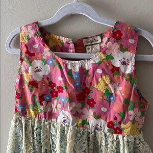 Matilda Jane Pink Floral and Cream Lace Dress Sz 6